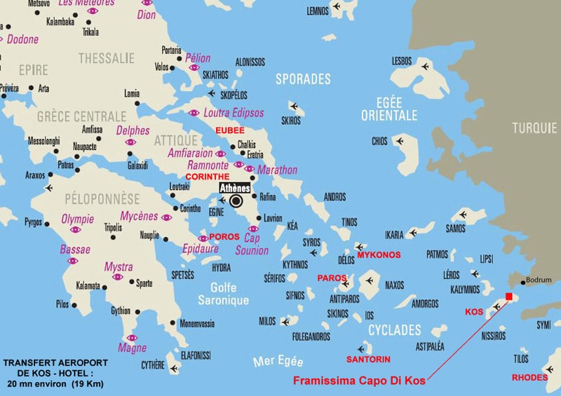 Carte Localisation du Club Framissima Capo Di Kos