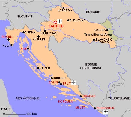 Carte de Croatie